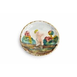 Capodimonte Hand Painted Hanging Wall Plate 4” Italy